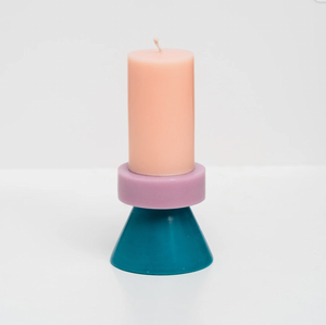 Stack Candles - Tall Teal Base - Yod and Co - FABLAB AB