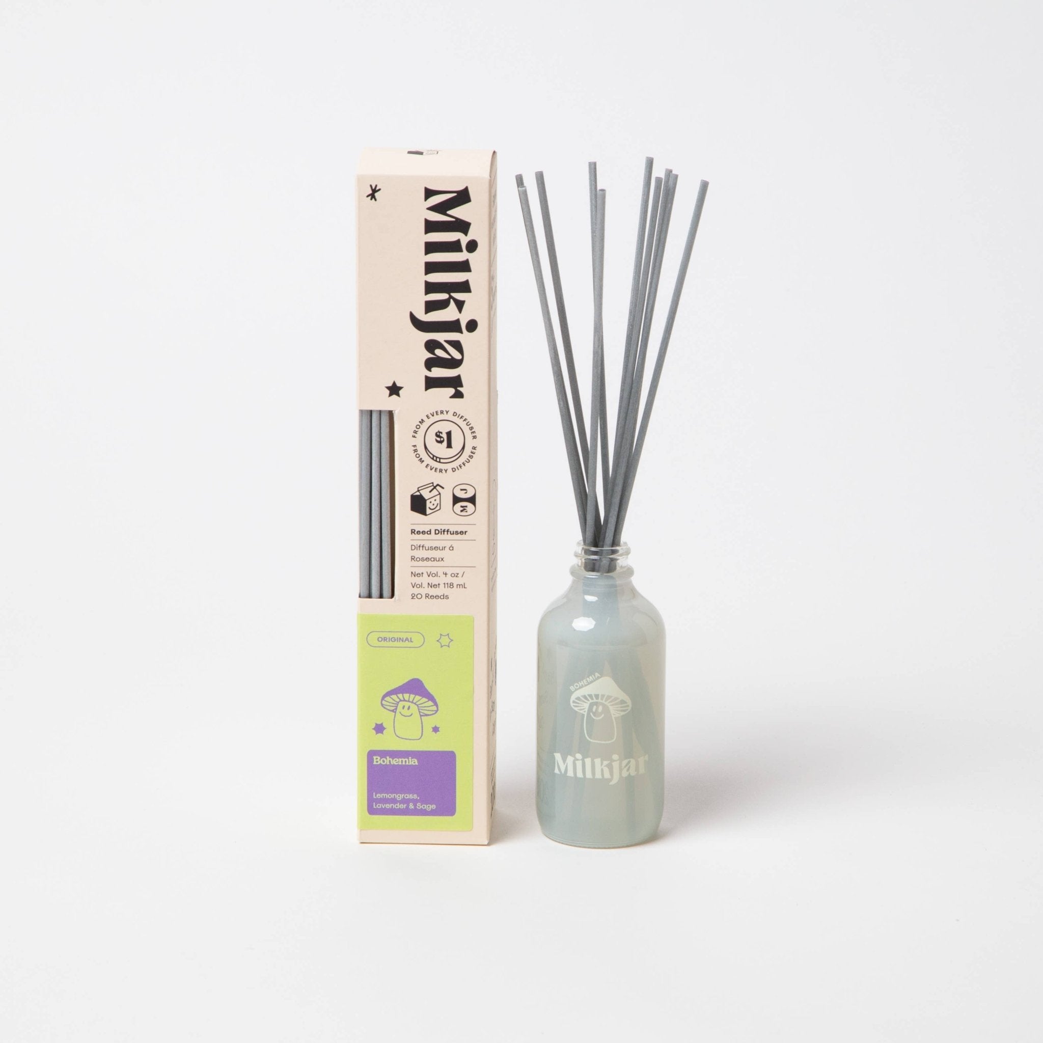 Bohemia – Milk Jar doftpinnar – citrongräs, lavendel & salvia - FABLAB AB