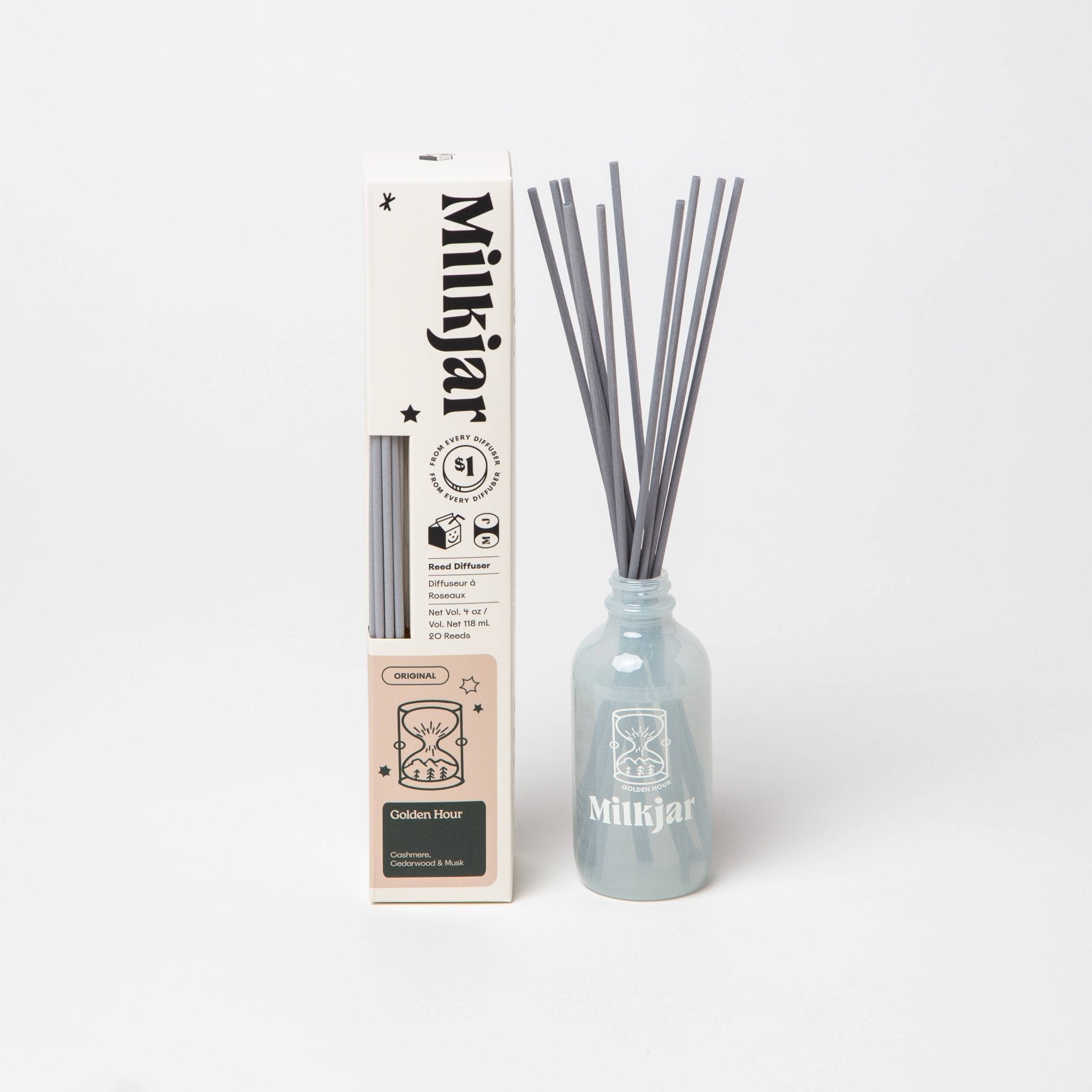 Golden Hour – Milk Jar doftpinnar – kashmir, cederträ & mysk - FABLAB AB
