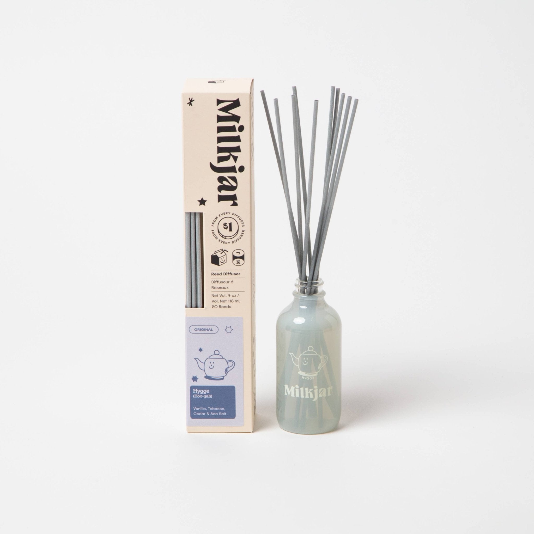 Hygge – Milk Jar doftpinnar – vanilj, tobak & havssalt - FABLAB AB