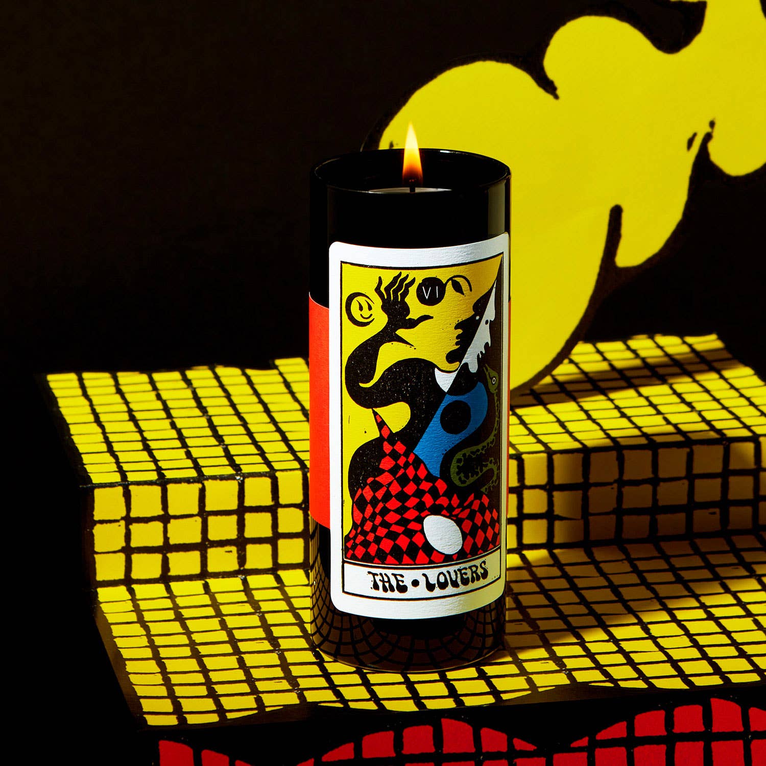 Tarot Candle, Lovers - 6" Tall & 60 Hr Burn, Orange & Moss - FABLAB AB