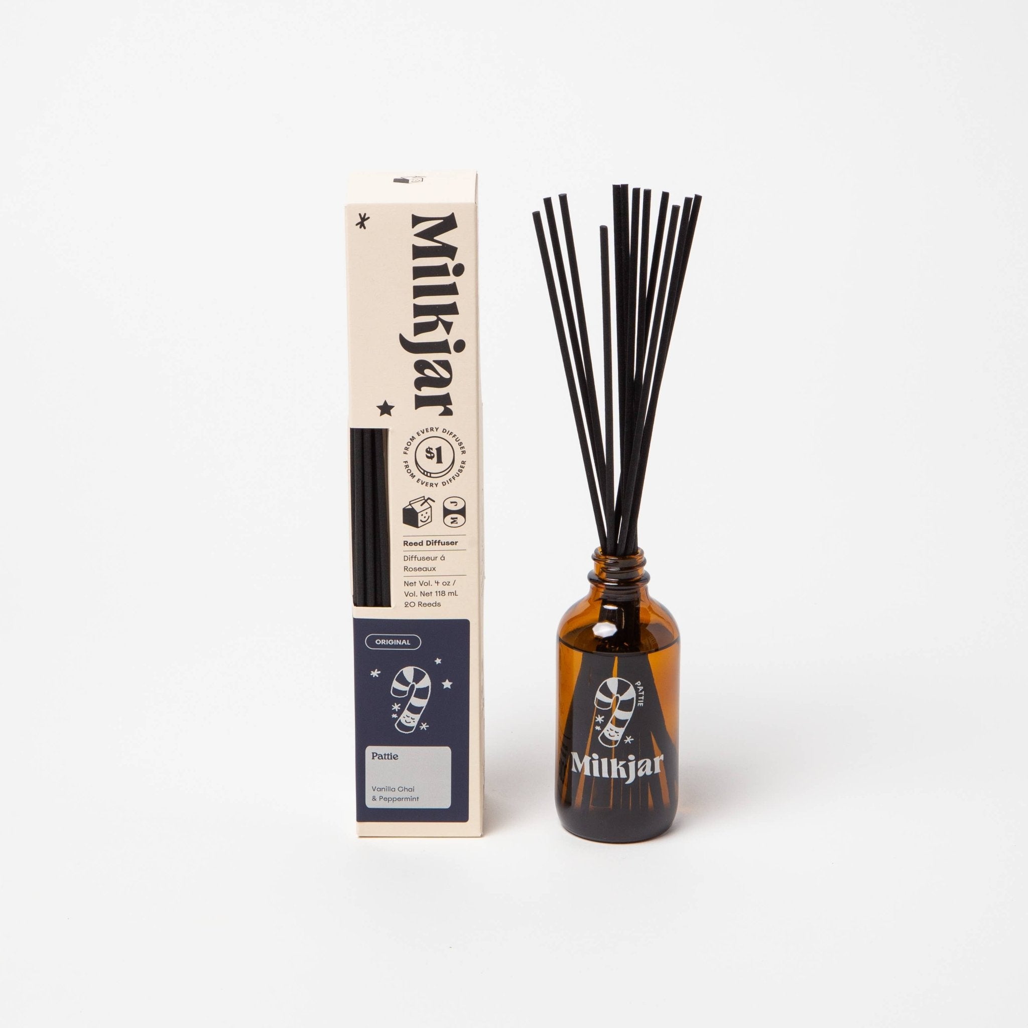 Pattie – Milk Jar doftpinnar – vaniljchai & pepparmynta - FABLAB AB