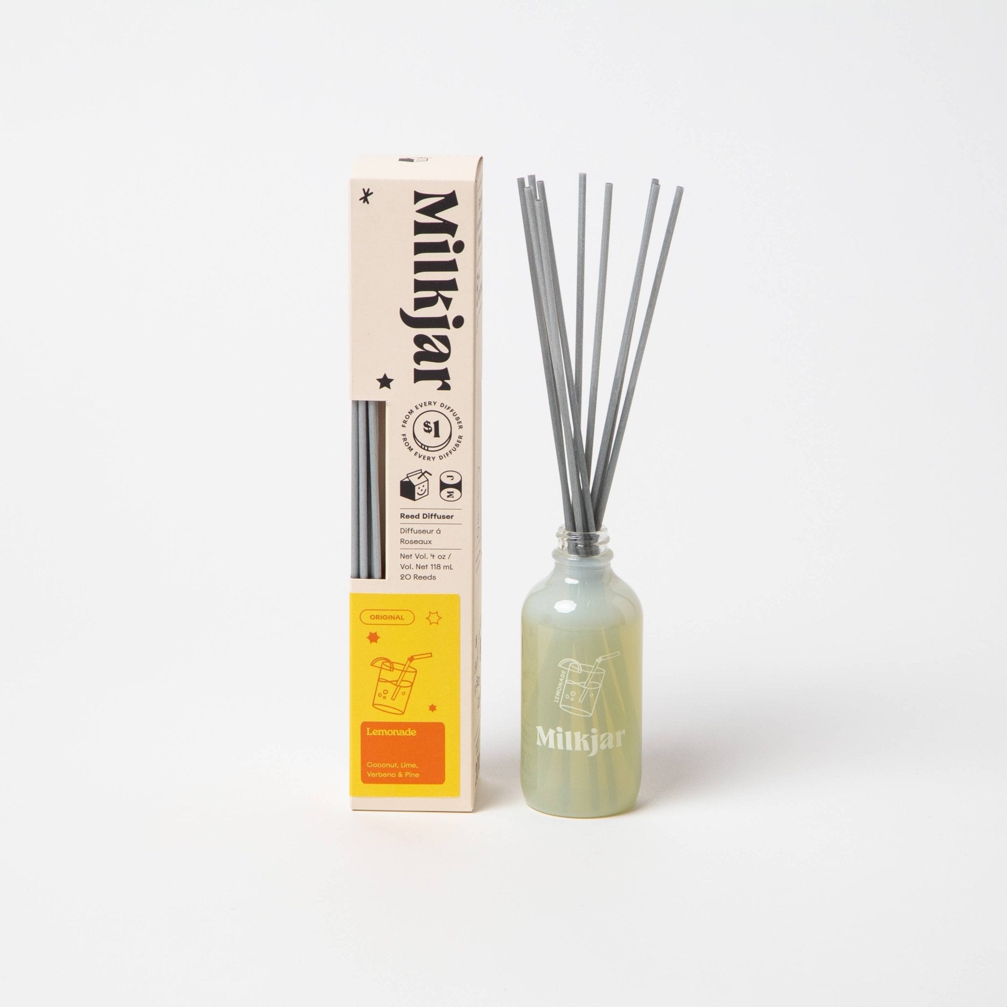 Lemonade – Milk Jar doftpinnar – lime, verbena & kokos - FABLAB AB