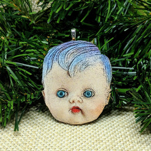 Creepy Doll Head Christmas Ornament - Iamnotsocool - FABLAB AB