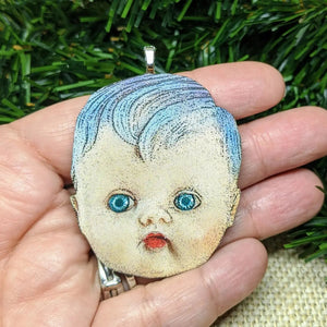 Creepy Doll Head Christmas Ornament - Iamnotsocool - FABLAB AB