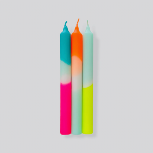 Candles - Dip Dye Neon Rainbow Kisses - Pink Stories - FABLAB AB