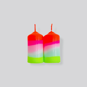 Candles -Dip Dye Neon Lollipop Twins - Pink Stories - FABLAB AB